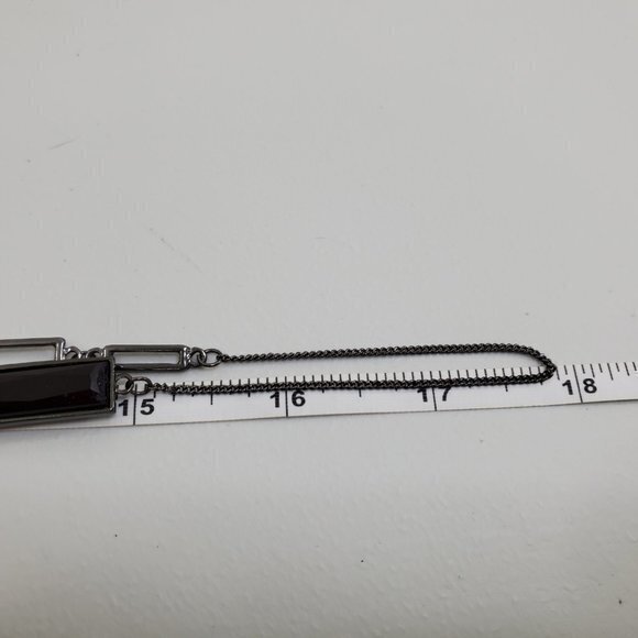 Red Chain Necklace‎ Stone Plastic Black Dark Geomet - Picture 7 of 7